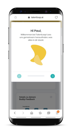 Screenshot Smartphone: Pop up Fenster Einführung