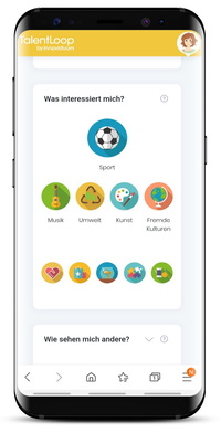 Screenshot Smartphone: Auswahl Interessen
