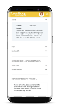 Screenshot Smartphone: Beispiel Charaktereigenschaft