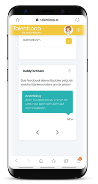 Screenshot Smartphone: Feedback Mitschüler