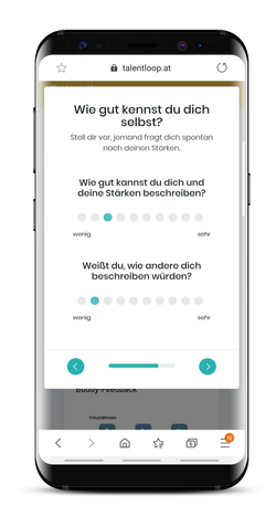 Screenshot Smartphone: Skala "Wie gut kennst du dich"