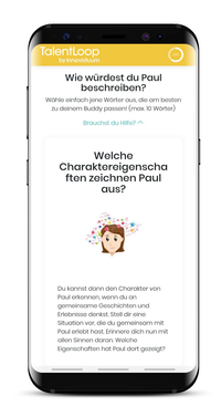 Screenshot Smartphone: Auswahl Charaktereigenschaften Mitschüler
